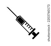 Syringe icon on white background