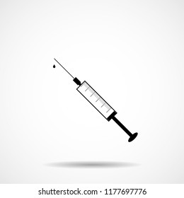 Syringe icon on white background. Vector illustration