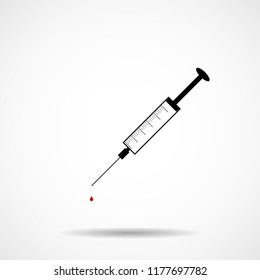 Syringe icon on white background. Vector illustration