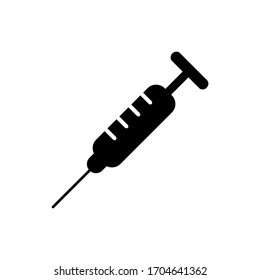 Icono de la jeringa sobre fondo blanco. Ilustración vectorial.