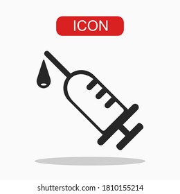 Syringe icon on white background.