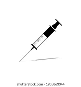 Icono de la jeringa sobre un fondo blanco. 