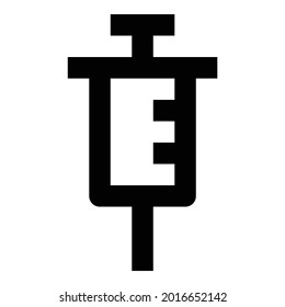 Icono de la jeringa sobre el fondo blanco.