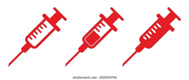 syringe icon on white background