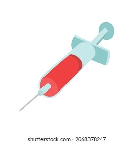 syringe icon on a white background Flat design Vector illustration