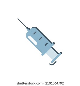 The syringe icon on a white background. Flat design.
