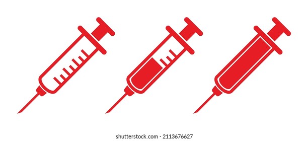 syringe icon on white background