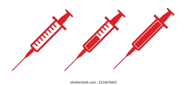 syringe icon on white background