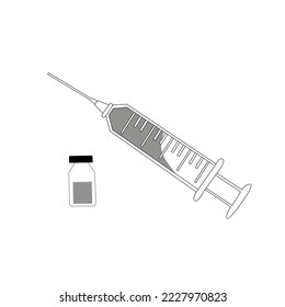 Syringe icon on white background