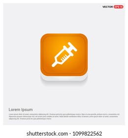 syringe icon Orange Abstract Web Button