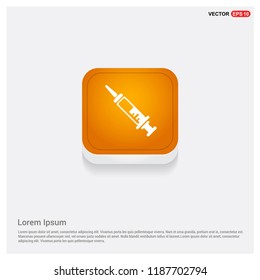 syringe icon Orange Abstract Web Button - Free vector icon