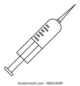 Syringe icon. Outline illustration of syringe vector icon for web