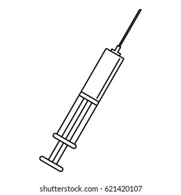 Syringe icon. Outline illustration of syringe vector icon for web