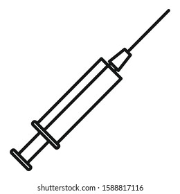Syringe icon. Outline syringe vector icon for web design isolated on white background