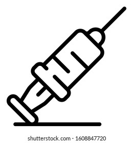 Syringe icon. Outline syringe vector icon for web design isolated on white background