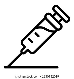 Syringe icon. Outline syringe vector icon for web design isolated on white background
