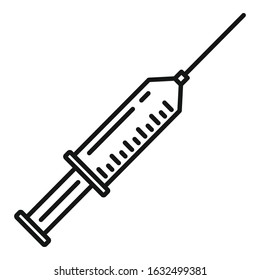 Syringe icon. Outline syringe vector icon for web design isolated on white background