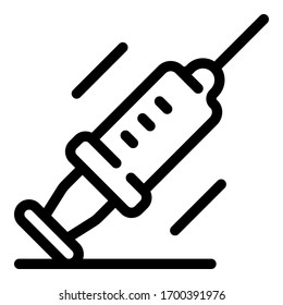 Syringe icon. Outline syringe vector icon for web design isolated on white background