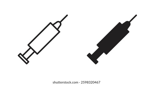 Syringe icon outlined icon vector collection.