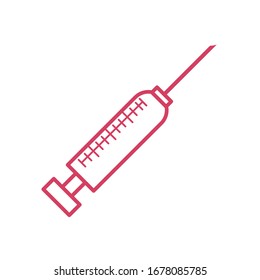 syringe icon over white background, line style icon, vector illustration