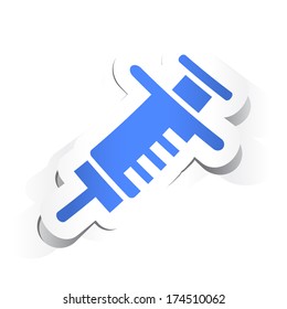 Syringe Icon with Paper Design.