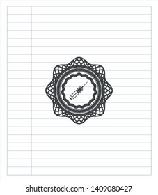 syringe icon pencil draw. Vector Illustration. Detailed.