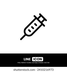 Syringe icon pixel perfect | Vector outline illustration