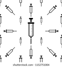 Syringe Icon Seamless Pattern Vector Art Illustration