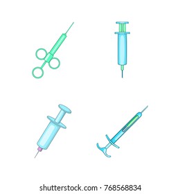 Syringe icon set. Cartoon set of syringe vector icons for your web design isolated on white background