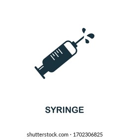 Syringe icon set. Four elements in diferent styles from medicine icons collection. Creative syringe icons filled, outline, colored and flat symbols