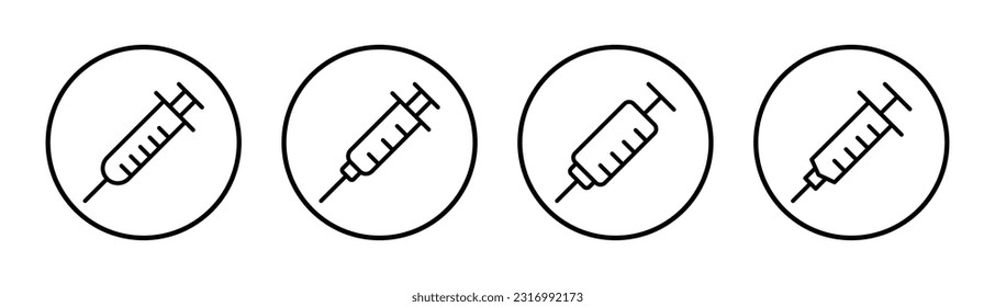 Syringe icon set illustration. injection sign and symbol. vaccine icon