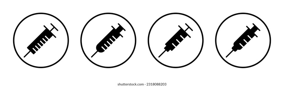 Syringe icon set illustration. injection sign and symbol. vaccine icon