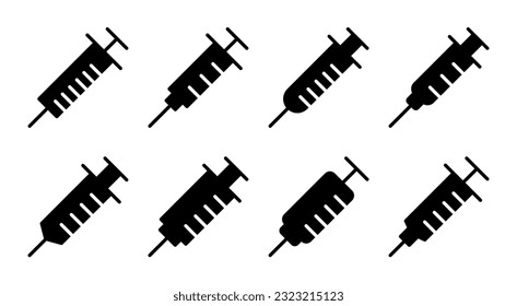 Syringe icon set illustration. injection sign and symbol. vaccine icon