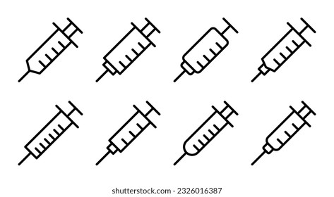 Syringe icon set illustration. injection sign and symbol. vaccine icon