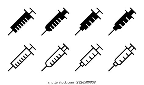 Syringe icon set illustration. injection sign and symbol. vaccine icon