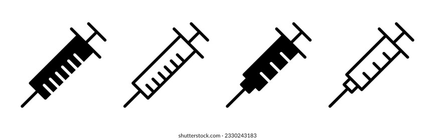 Syringe icon set illustration. injection sign and symbol. vaccine icon