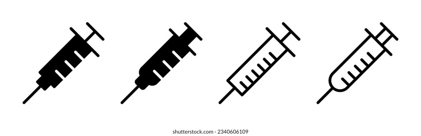 Syringe icon set illustration. injection sign and symbol. vaccine icon