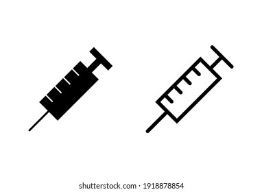 Syringe icon set. injection icon vector.