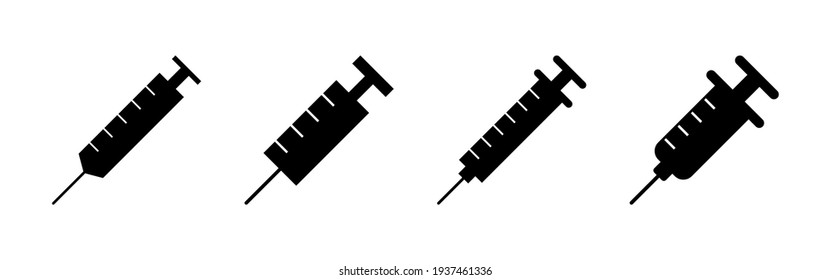 Syringe icon set. injection icon vector.