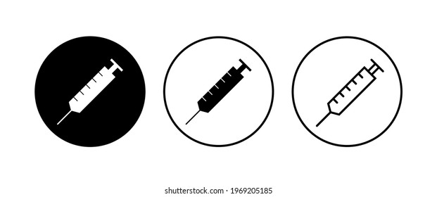 Syringe icon set. injection icon vector.