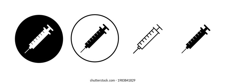Syringe icon set. injection icon vector.