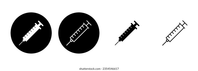 Syringe icon set. injection icon vector.