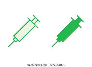 Conjunto de iconos de la jeringa. vector de icono de inyección.