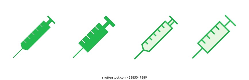 Syringe icon set. injection icon vector.