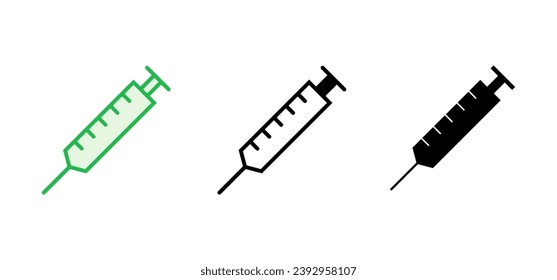 Syringe icon set. injection icon vector.
