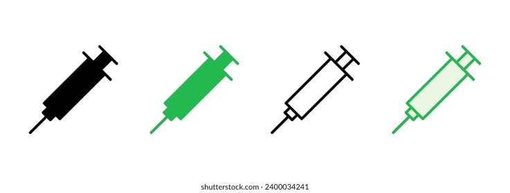 Syringe icon set. injection icon vector.
