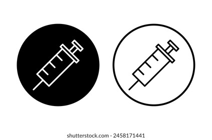 Conjunto de iconos de jeringa. Vector de iconos de inyección.