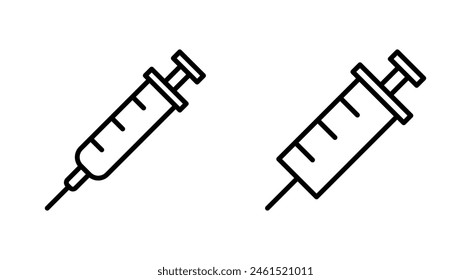 Conjunto de iconos de jeringa. Vector de iconos de inyección.