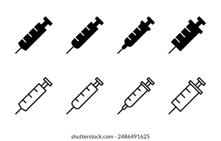 Spritzen-Icon-Set. Injektions-Icon-Vektorgrafik.