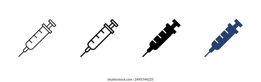 Syringe icon set. injection icon vector.